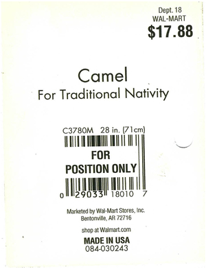 General Foam Plastics Camel Walmart Tag preview