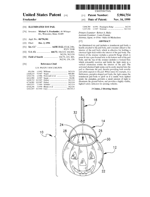 Come Play Products Illuminated Toy Pail Patent #5984754.pdf preview