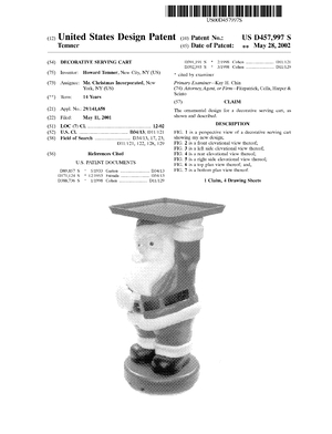 Mr. Christmas Decorative Santa Serving Cart Patent #D347997.pdf preview